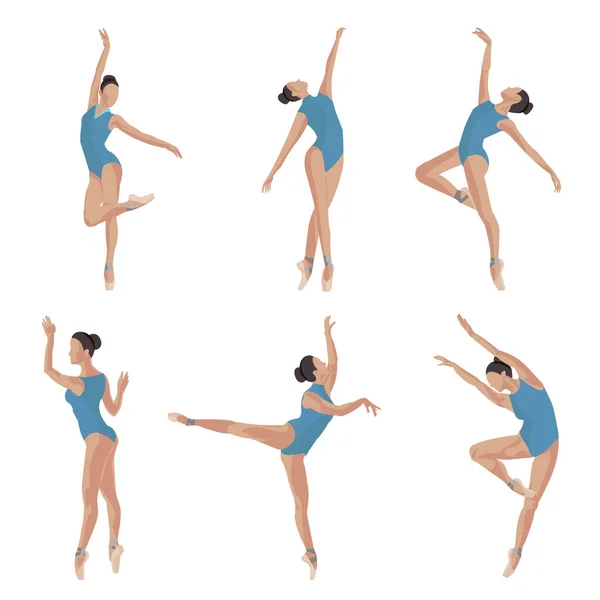 Set Van Dansers Ballerina Turnsters — Stockfoto