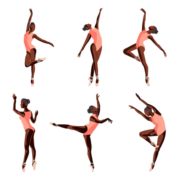 Ballet Silhouetten Van Meisjes Gymnasten Ballerina — Stockfoto