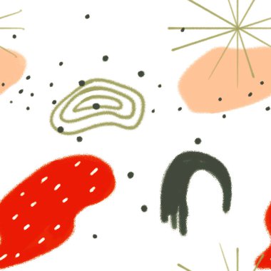 Memphis tarzında soyut noktalara sahip desen