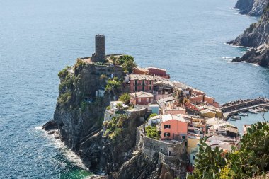 Vernazza, İtalya'nın görünümü. Cinque terre. Yukarıdan görüntülemek