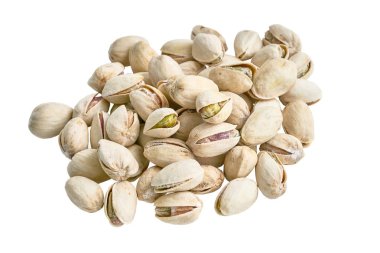 Antep fıstığı beyaz arka plan üzerinde izole. Yakın çekim