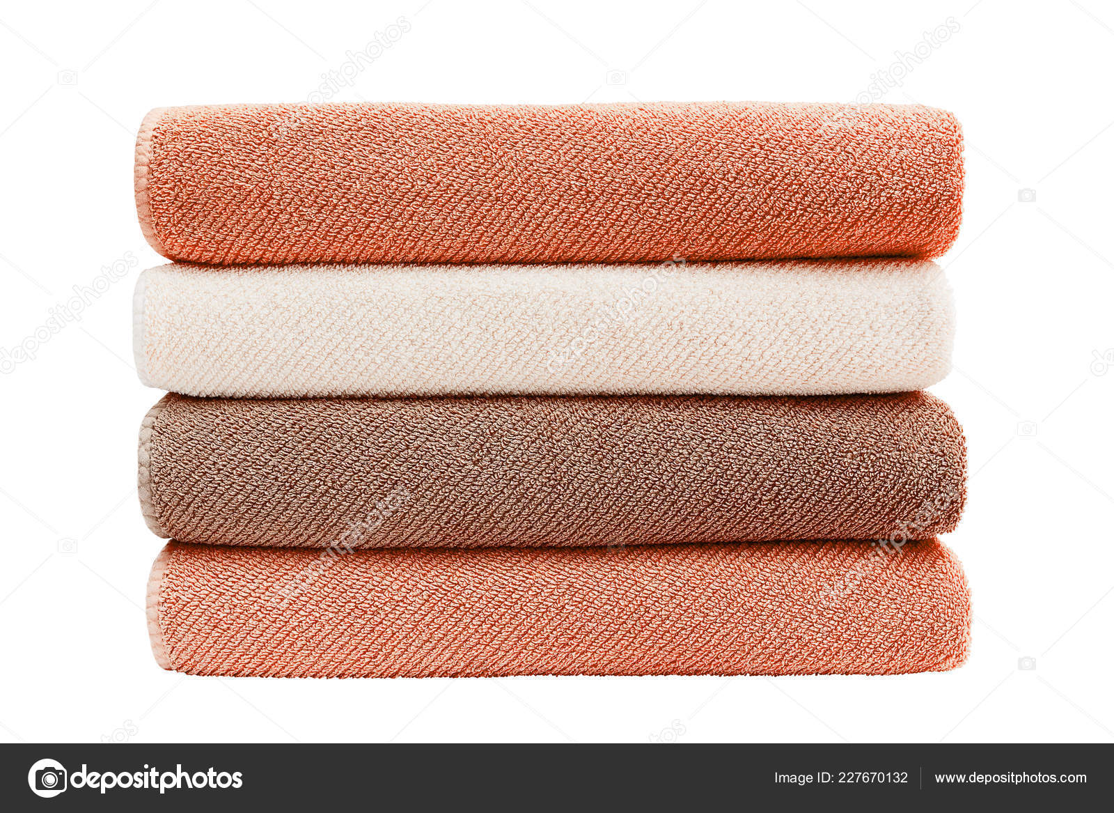 beige and white towels