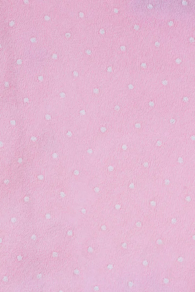 Pink Dotted Clothes Texture Microfiber Texture White Dots — Stock Photo, Image