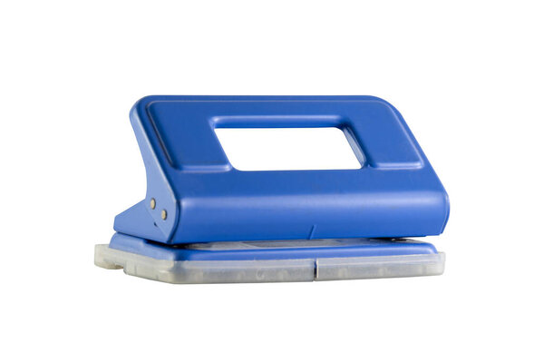 Hole Puncher blue color isolated on white background