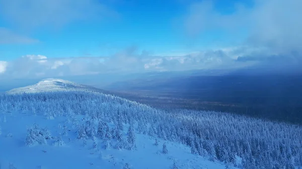 Russland Bergiger Südlicher Ural Winterliche Aussicht Auf Die Berge Tourismus — Stockfoto
