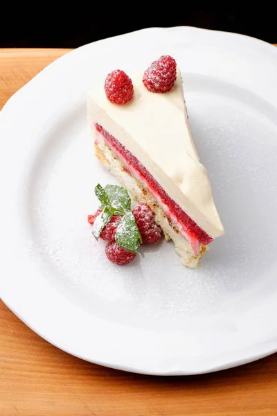 Heerlijke frambozen Cheesecake — Stockfoto