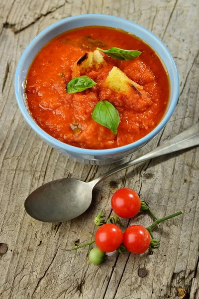 Gazpacho, zuppa di pomodoro crudo spagnolo — Foto Stock