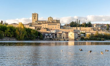 view of the medieval city of Zamora, Spain - Douro River clipart