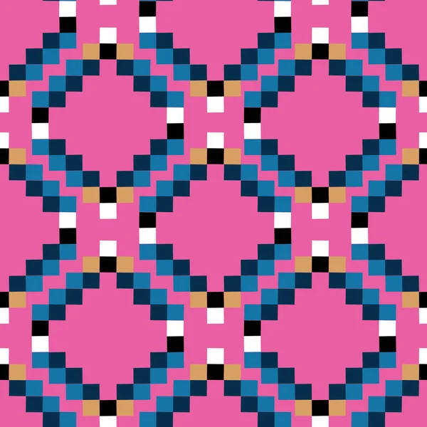 Klassische Form nahtlos boxy Diamant-Muster rosa Hintergrund drucken — Stockvektor