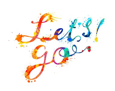 Gidelim. El vektör doodle font yazıt splash boya harf yazılı