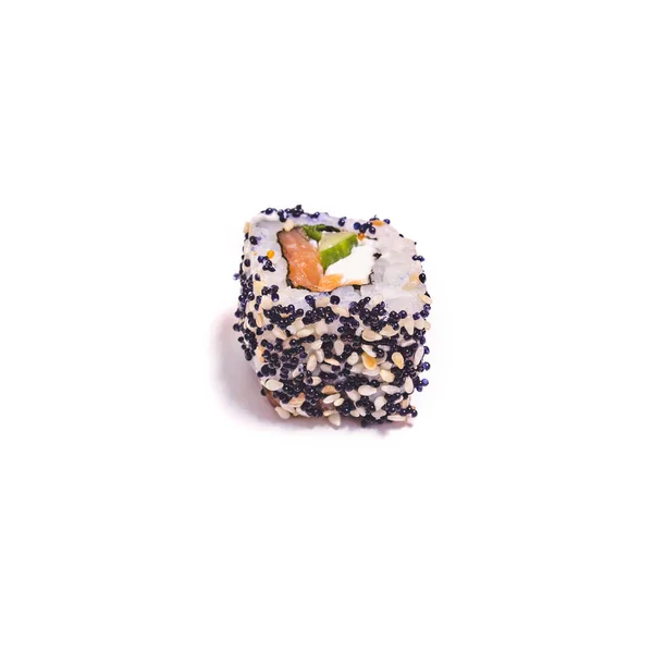Japanisches Essen Philadelphia Roll Isoliert Auf Weißem Hintergrund — Stockfoto
