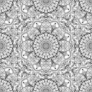 Sorunsuz vektör desen - doğrusal siyah ve beyaz arka plan