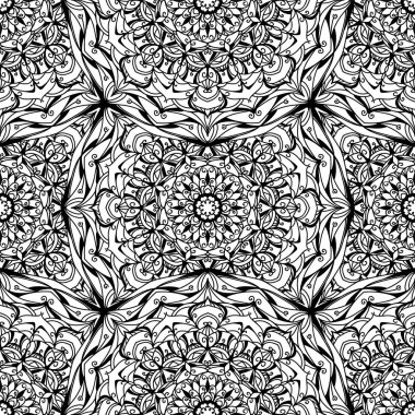 Sorunsuz vektör desen - doğrusal siyah ve beyaz arka plan