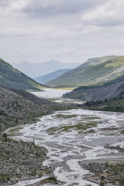 Valle Del Río Kem Montaña Beluha Paisaje Altai Rusia — Foto de Stock