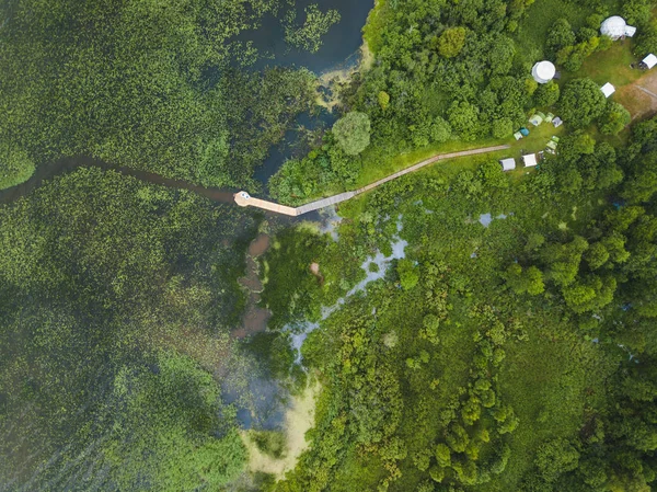 Vista Del Lago Pleshcheyevo Desde Arriba Paisaje Naturaleza Rusa — Foto de Stock