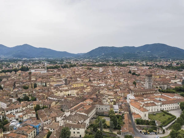 Lucca Stadt Luftbild Landschaft Toskana Italien Blick Von Oben — Stockfoto