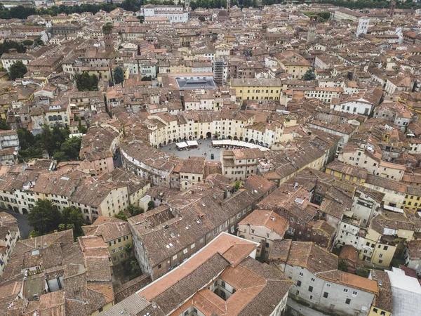 Amfiteater Square Lucca Stad Flygfoto Landskap Tuscany Italien Visa Från — Stockfoto