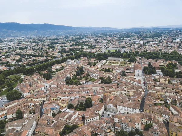 Lucca Stadt Luftbild Landschaft Toskana Italien Blick Von Oben — Stockfoto