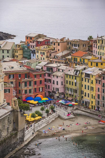 Vernazza Ciudad Costa Rocosa Cinca Terre Italia —  Fotos de Stock