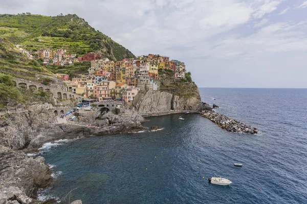 Manarola Miasto Skaliste Wybrzeże Cinca Terre Włochy — Zdjęcie stockowe