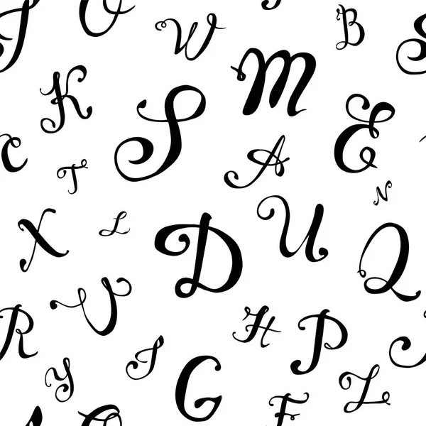 Бесшовный Шаблон Письменные Векторные Буквы — стоковый вектор