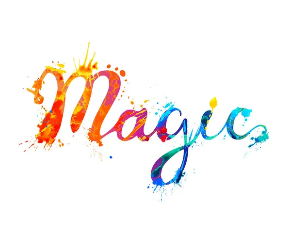 Magic Vector Inscription Splash Paint Letters — Stock Vector