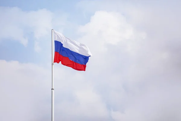 Bandera Tricolor Rusia Rayas Blancas Azules Rojas —  Fotos de Stock