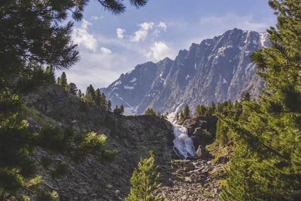 Cascata Kuiguk Altai Montagne Paesaggio Natura Russa — Foto Stock