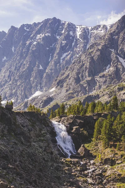 Kuiguk waterfall. Altai mountains landscape. Russian nature