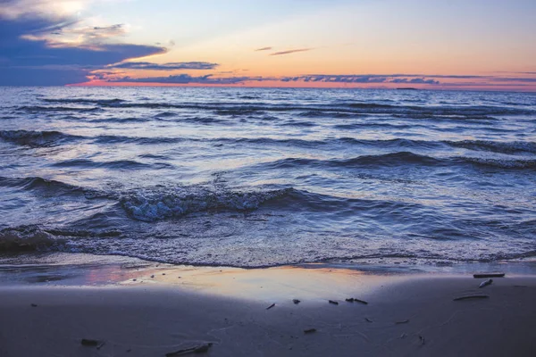 Sunset on the Onega Lake. Karelian landscape