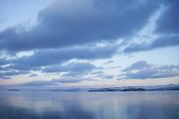 Ogoi Острова Озеро Байкал Зимовий Пейзаж Невеликий — стокове фото