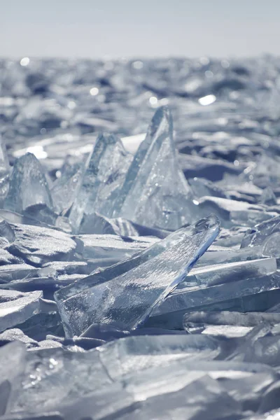 Lago Baikal Perto Aldeia Listvyanka Paisagem Inverno — Fotografia de Stock