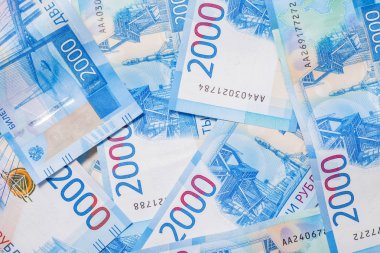 Arka plan Rublesi notları iki binlerce. Zenginlik, finans 