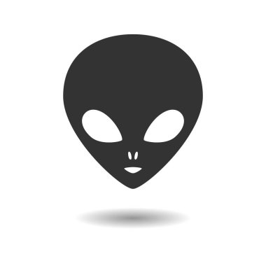 Uzaylı simgesi. Siyah beyaz vektör sembolü