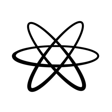 Atom modeli işareti. Beyaz arka plan üzerinde düz simge vektör