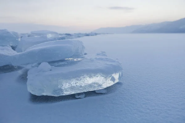 Tyrkysové Ledová Kra Zimní Slunce Krajina Ledová Tříšť Jezera Bajkal — Stock fotografie