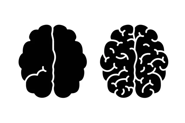 Inteligente Estúpido Hemisferios Del Cerebro Con Uno Con Muchos Giros — Archivo Imágenes Vectoriales