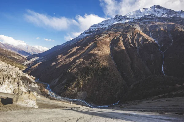 Trail Danau Tilicho Pegunungan Himalaya Nepal Trek Sirkuit Annapurna — Stok Foto