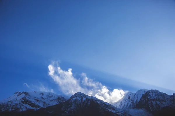 Silhouet Van Het Himalaya Gebergte Blauwe Hemel Nepal — Stockfoto