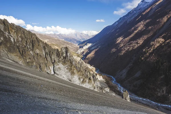 Trail Danau Tilicho Pegunungan Himalaya Nepal Trek Sirkuit Annapurna — Stok Foto