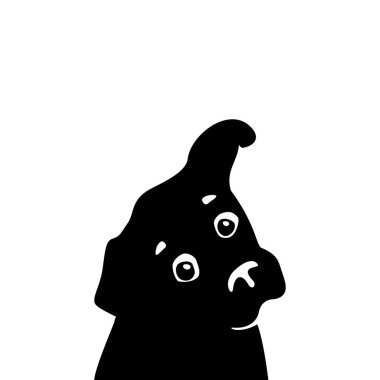 Curious dog muzzle. Sticker on a car or a refrigerator