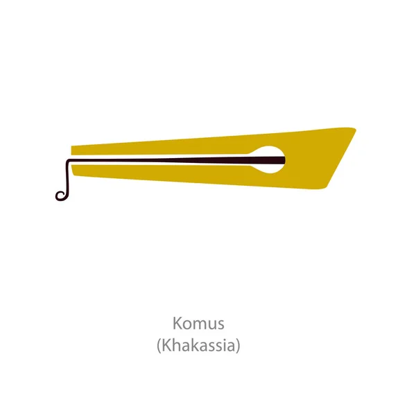Komus Instrumento Musical Khakassia Ilustración Plana Del Vector — Vector de stock