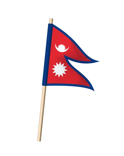 Bandera Triangular Nepal Sobre Fondo Blanco Ilustración Vectorial — Archivo Imágenes Vectoriales