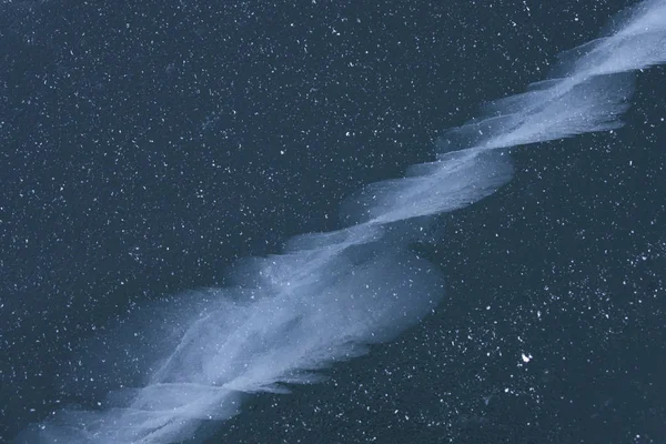 Crepe Nel Ghiaccio Del Lago Baikal Vista Dall Alto Struttura — Foto Stock