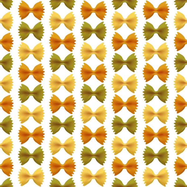 Modèle Vectoriel Sans Couture Farfalle Pâtes Isolées Sur Fond Blanc — Image vectorielle