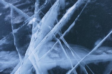 Baykal Gölü buz çatlaklar. Üstten Görünüm. Kış doku