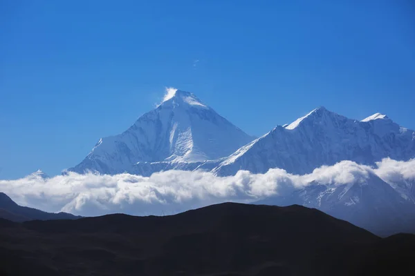 Katung Kang Dağı Muktinath Görüntüleyin Himalaya Dağları Nepal Annapurna Devre — Stok fotoğraf