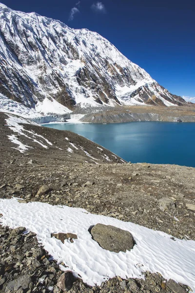 Lago Tilicho Montañas Del Himalaya Nepal Caminata Por Circuito Annapurna — Foto de Stock