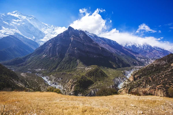 Vallei Van Rivier Van Marsyandi Bergen Van Himalaya Van Nepal — Stockfoto
