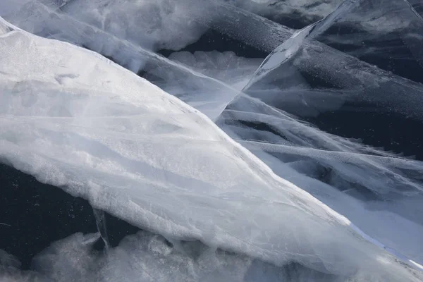 Gelo do lago Baikal. Textura de inverno — Fotografia de Stock